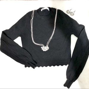 [Zara] LONG SLEEVE CROP TOP (XS)